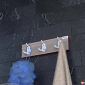 Modilayn ARI 9 Kancalı Banyo Askısı 3' lü Set 31,4x9, 6 cm | Şık Tasarım Ekstra Düzen ve Yer Tasarrufu thumbnail 3