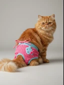 Teddie Dişi Kedi Regl Külotu | Kedi Donu | Kedi İç Çamaşırı | Ayarlanabilir Bağcıklı | Küçük Irklar İçin thumbnail 1