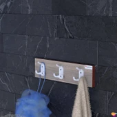 Modilayn ARI 9 Kancalı Banyo Askısı 3' lü Set 31,4x9, 6 cm | Şık Tasarım Ekstra Düzen ve Yer Tasarrufu thumbnail 2