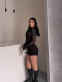 V Yaka Toka Detaylı Mini Elbise thumbnail 10