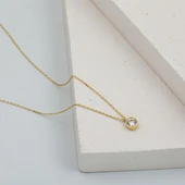 Tek Taşlı Sarı Altın Kolye thumbnail 3