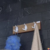 Modilayn ARI 9 Kancalı Banyo Askısı 3'lü Set 36,4x9,6cm Şık Tasarım Ekstra Düzen ve Yer Tasarrufu thumbnail 3