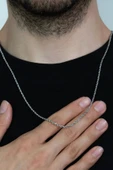 Burgu Halat Erkek Çelik Zincir Kolye 2.5 mm Gümüş Renk thumbnail 1