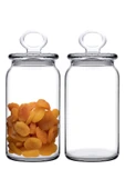 2'li Kitchen Slim Cam Kapaklı Büyük Kavanoz Seti - 1130cc thumbnail 1