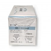 İpek İplik ve Sütur 12 Li No:3/0 Yuvarlak 20 mm 12 Adet - 2