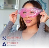 Pembe Jel Boncuklu Göz Maskesi, Soğuk & Sıcak Kullanım Rahatlatıcı Terapi Maskesi thumbnail 5