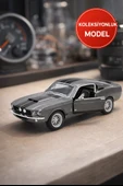 Çek Bırak 1967 Shelby GT500 Gri Metal Oyuncak Araba – Kapıları Açılan Klasik Model 13 cm thumbnail 6