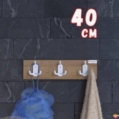 Modilayn ARI 9 Kancalı Banyo Askısı 3'lü Set 36,4x9,6cm Şık Tasarım Ekstra Düzen ve Yer Tasarrufu thumbnail 1