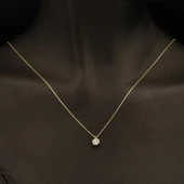 Tek Taşlı Sarı Altın Kolye thumbnail 2