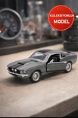Çek Bırak 1967 Shelby GT500 Gri Metal Oyuncak Araba – Kapıları Açılan Klasik Model 13 cm thumbnail 3