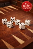 6’lı Set – 10.5 mm Okey & Tavla Zarı Net Noktalı Dayanıklı Okey & Tavla Zarları thumbnail 1