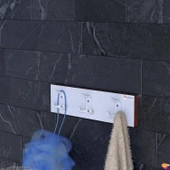 Modilayn ARI Serisi 9 Kancalı Banyo Askısı - 3'lü Set (41,4x9,6 cm) | Ekstra Düzen ve Yer Tasarrufu thumbnail 2