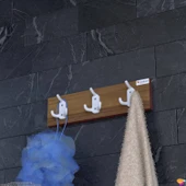 Modilayn ARI Serisi 9 Kancalı Banyo Askısı - 3' lü Set (41,4x9,6 cm) | Ekstra Düzen ve Yer Tasarrufu thumbnail 3