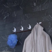 Modilayn ARI Serisi 12 Kancalı 4'lü Set (51,4x9,6 cm) Banyo Askısı | Ekstra Düzen ve Yer Tasarrufu thumbnail 3