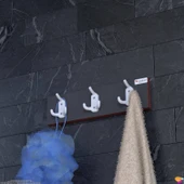 Modilayn ARI 9 Kancalı Banyo Askısı 3'lü Set 41,4x9,6cm Şık Tasarım Ekstra Düzen ve Yer Tasarrufu thumbnail 3