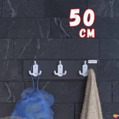 Modilayn ARI Serisi 9 Kancalı Banyo Askısı - 3'lü Set (46,4x9,6cm) | Ekstra Düzen ve Yer Tasarrufu thumbnail 1