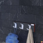 Modilayn ARI Serisi 9 Kancalı Banyo Askısı - 3'lü Set (46,4x9,6cm) | Ekstra Düzen ve Yer Tasarrufu thumbnail 2