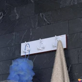 Modilayn ARI Serisi 9 Kancalı Banyo Askısı- 3'lü Set (46,4x9,6 cm) | Ekstra Düzen ve Yer Tasarrufu thumbnail 3