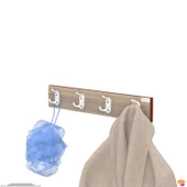 Modilayn ARI Serisi 12 Kancalı 51,4x9,6 cm 4'lü Set Banyo Askısı | Ekstra Düzen ve Yer Tasarrufu thumbnail 6