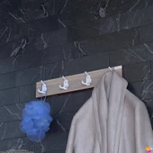 Modilayn ARI Serisi 12 Kancalı 51,4x9,6 cm 4'lü Set Banyo Askısı | Ekstra Düzen ve Yer Tasarrufu thumbnail 3