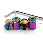 Kilitlemeli Sibop Kapağı Alyanlı Sibop Kapağı Araba Motosiklet Bisiklet Metal Sıkmalı Mavi 4 lü Set thumbnail 7