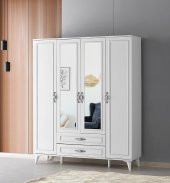 Erezoğulları Mobilya Irmak 4 Kapılı 2 Çekmeceli GarElbise Dolabı 160x48x195cm - 1