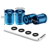 Kilitlemeli Sibop Kapağı Alyanlı Sibop Kapağı Araba Motosiklet Bisiklet Metal Sıkmalı Mavi 4 lü Set thumbnail 2