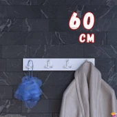 Modilayn ARI Serisi 1(56,4x9,6 cm)2 Kancalı Banyo Askısı - 4'lü Set | Ekstra Düzen ve Yer Tasarrufu thumbnail 1