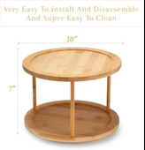 Bambu Baharat Standı, 360° Dönebilen, 2 KatlıDüzenleyici , Sunumluk, Organizer, Stant thumbnail 2