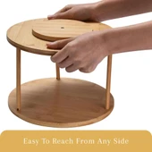 Bambu Baharat Standı, 360° Dönebilen, 2 KatlıDüzenleyici , Sunumluk, Organizer, Stant thumbnail 3