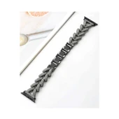 Apple Watch 38mm Node Taşlı Kordon - Siyah thumbnail 1