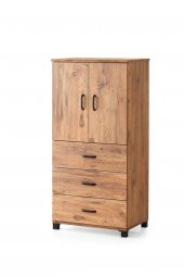 Çok Amaçlı Dolaplı Şifonyer 3 Çekmeceli Kapaklı 60x44x127cm - 1