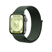 Huawei Fit 4 Hasırlı Cırtcırtlı Kordon - Koyu Yeşil thumbnail 1