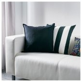 Minder Kırlent Kılıfı 50x50 cm Siyah Renk Fermuarlı Yastık Kılıfı - 3