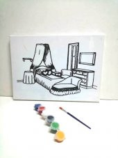 Hayal Sepeti Resimli Tuval Boyama Güzel Odam 25x35cm - 1