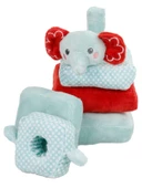 Orjinal Fisher Price Çıngıraklı Peluş Renkli Halkalar Eğitici Oyuncak Sevimli Kule Yapboz Fil - 2