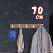 Modilayn ARI Serisi 66,4x9,6 cm 5' li Set 15 Kancalı Banyo Askısı | Ekstra Düzen ve Yer Tasarrufu thumbnail 1