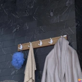 Modilayn ARI Serisi 66,4x9,6 cm 5' li Set 15 Kancalı Banyo Askısı | Ekstra Düzen ve Yer Tasarrufu thumbnail 3