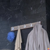 Modilayn ARI Serisi (66,4x9,6 cm) 5'li Set 15 Kancalı Banyo Askısı | Ekstra Düzen ve Yer Tasarrufu thumbnail 3