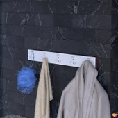 Modilayn ARI 9 Kancalı Banyo Askısı 3' lü Set 36,4x9,6cm Şık Tasarım Ekstra Düzen ve Yer Tasarrufu thumbnail 3