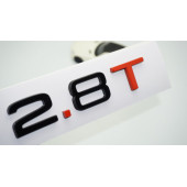 DK Tuning 2.8 T Bagaj Siyah Kırmızı 3M Yazı Logo Audi İle Uyumlu - 1