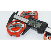 DK Tuning Nissan Kırmızı Gümüş Jant Göbeği Kapak Seti 60mm - 5