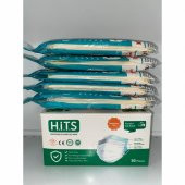 HİTS MASKE Yeni Nesil Maske 50 Adet 10 Lu Özel Ambalajlı Sarı Renk İpli - 2