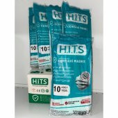 HİTS MASKE Yeni Nesil Maske 50 Adet 10 Lu Özel Ambalajlı Yeşil Renk İpli - 1