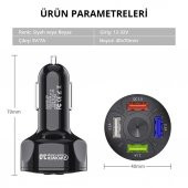 Araç Hızlı Şarj 4 USB 7 A Çoklu Hızlı Şarj Adaptörü - 4