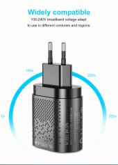 Zuidid 48 W 3 Amper 4 USB Portlu Hızlı Şarj Cihaz - Çoklu Şarj - Siyah - 6