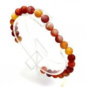 Akik Taşı 8-8mm Esnek Misinalı Doğal Taş Bileklik - 1