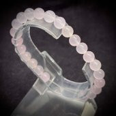 Pembe Akik Taşı 8-8mm Esnek Misinalı Doğal Taş Bileklik - 1