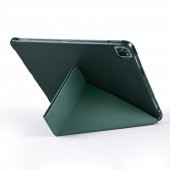 KNY Apple İpad Pro 12.9 2021 İçin Kalem Koymalı Arkası Silikon Standlı Trifolding Kılıf Siyah - 2