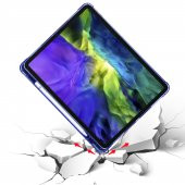KNY Apple İpad Pro 12.9 2021 İçin Kalem Koymalı Arkası Silikon Standlı Trifolding Kılıf Siyah - 3